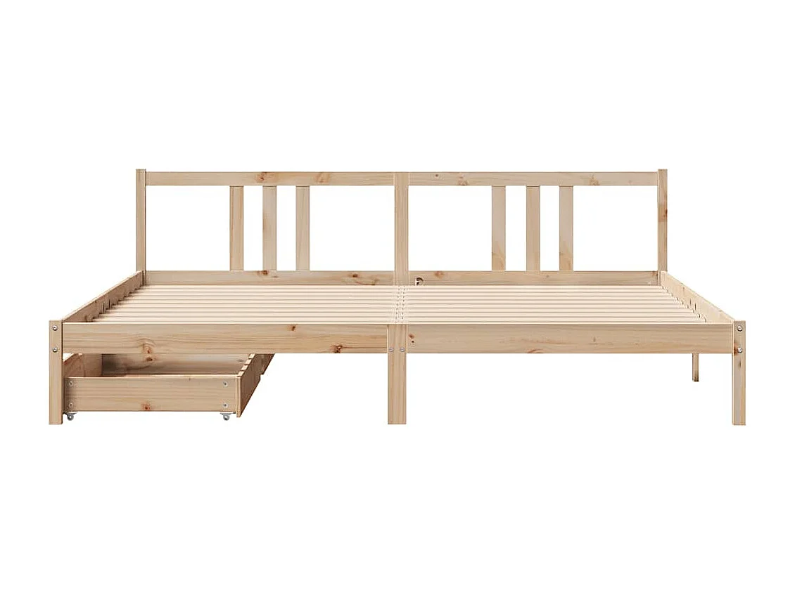 Lit double | Lit adulte | Cadre de lit 200x200 cm bois massif de pin