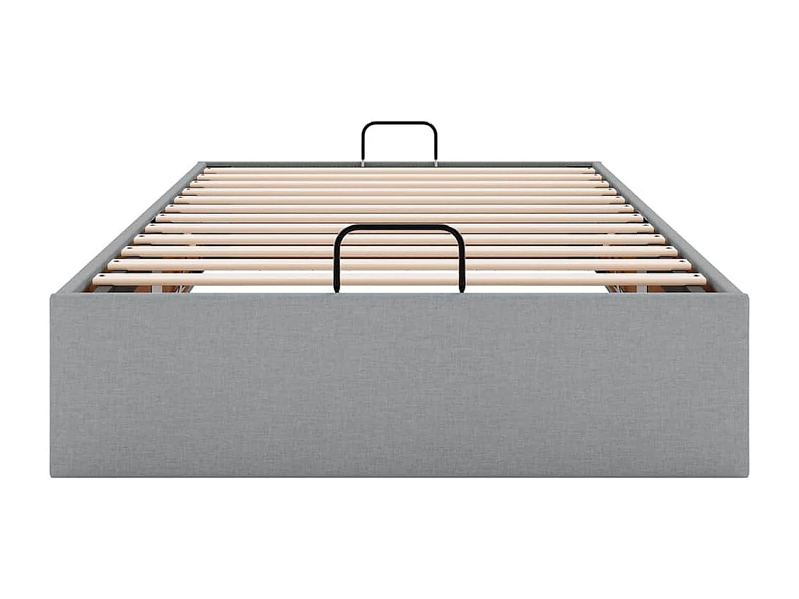 Lit simple | Lit adulte, enfant | Cadre de lit ottoman gris clair 100x200 cm tissu