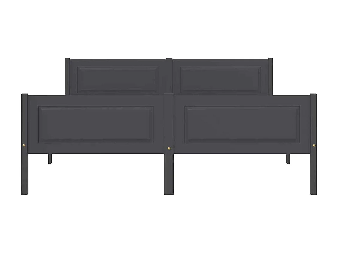 Lit double | Lit adulte | Cadre de lit bois massif de pin gris 160x200 cm