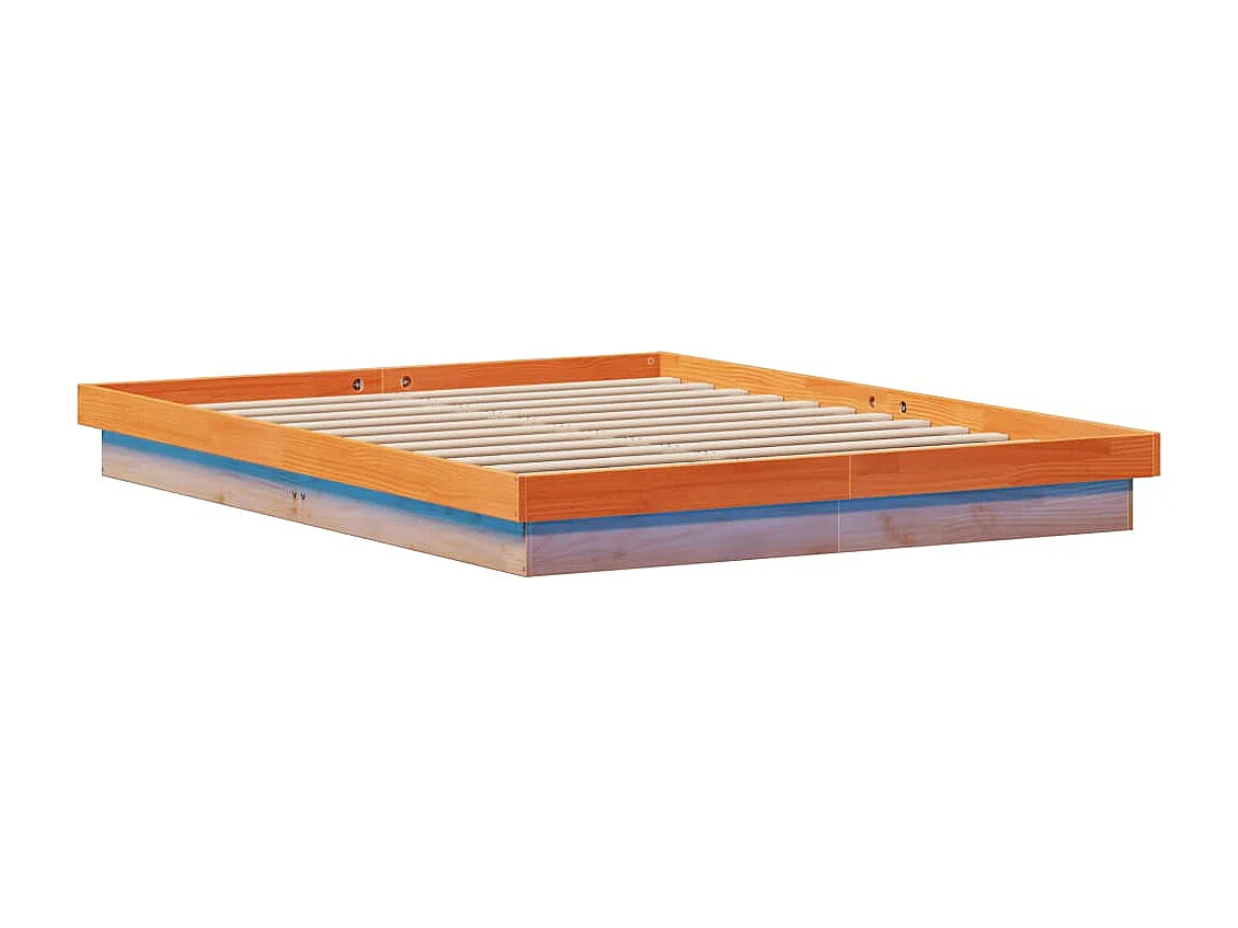 Lit double | Lit adulte | Cadre de lit à LED 150x200 cm bois massif