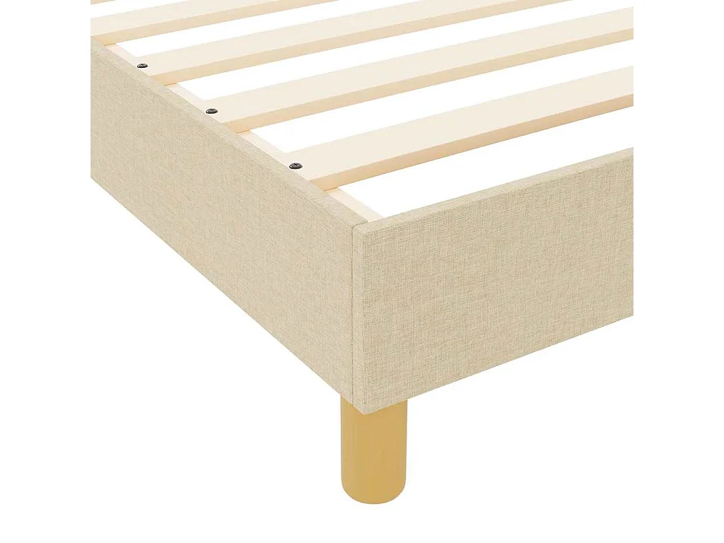 Lit simple | Lit adulte, enfant | Cadre de lit avec tête de lit Crème 100x200 cm tissu