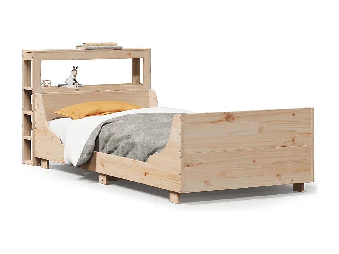 Lit simple | Lit adulte, enfant | Cadre de lit 75x190 cm bois de pin massif