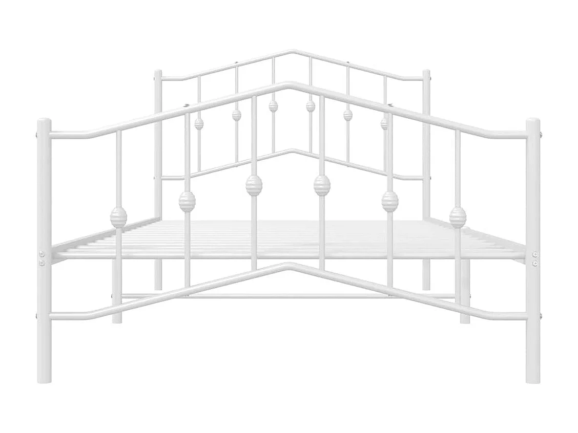 Lit simple | Lit adulte, enfant | Cadre de lit métal et pied de lit blanc 100x200 cm