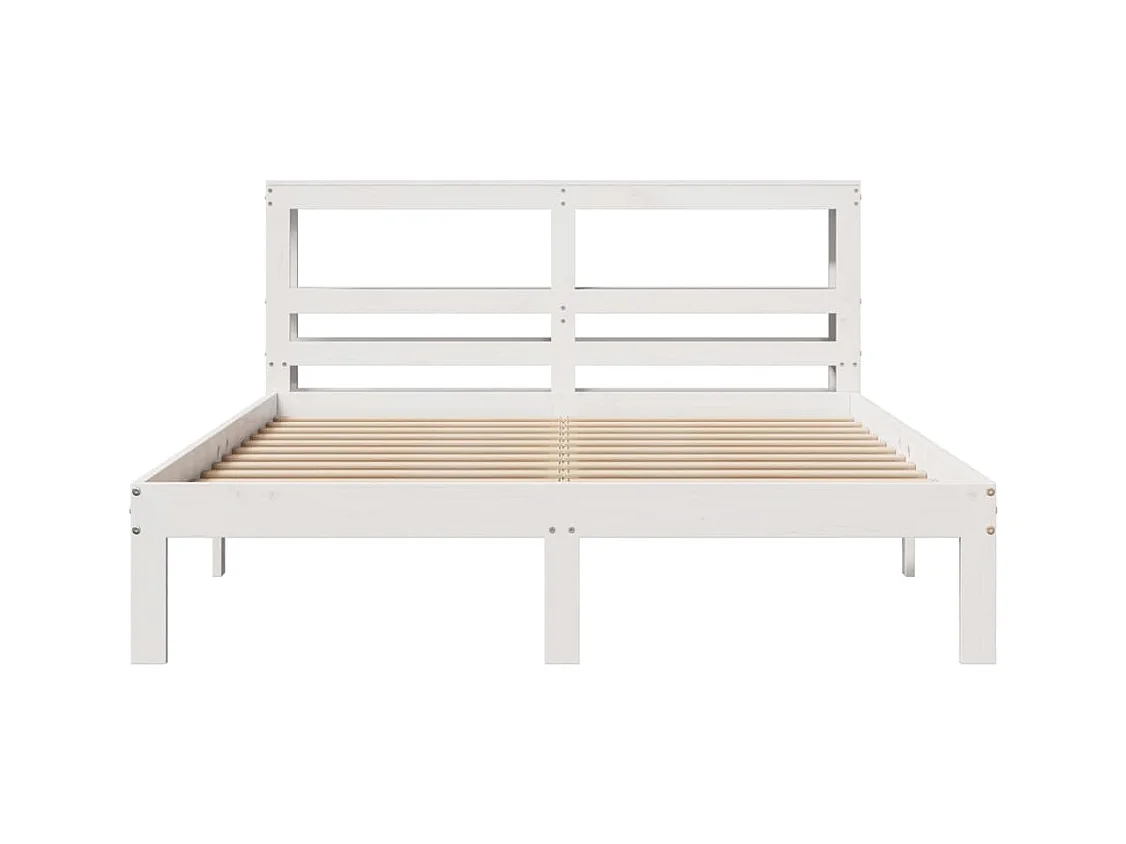 Letto per adulti | Letto matrimoniale | Giroletto con Testiera senza Materasso Bianco 140x200 cm