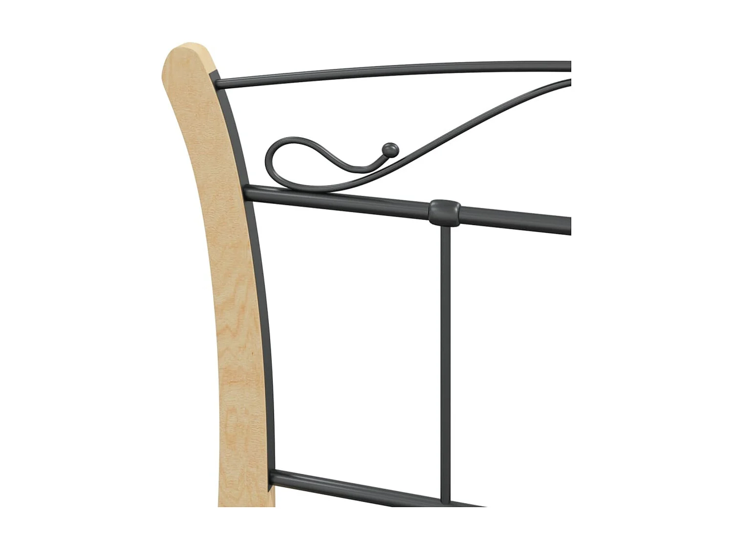 Lit simple | Lit adulte, enfant | Cadre de lit noir métal 100x200 cm