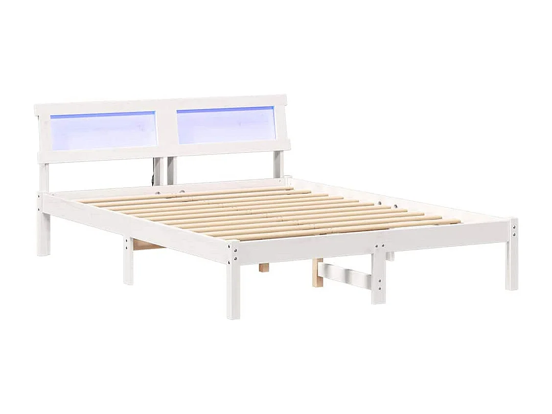 Lit simple | Lit adulte, enfant | Cadre de lit Blanc 120x190 cm Bois massif en pin