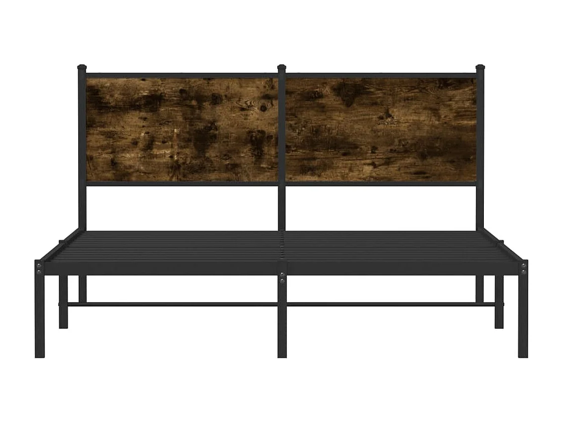 Lit double | Lit adulte | Cadre de lit en métal chêne fumé 140x200 cm