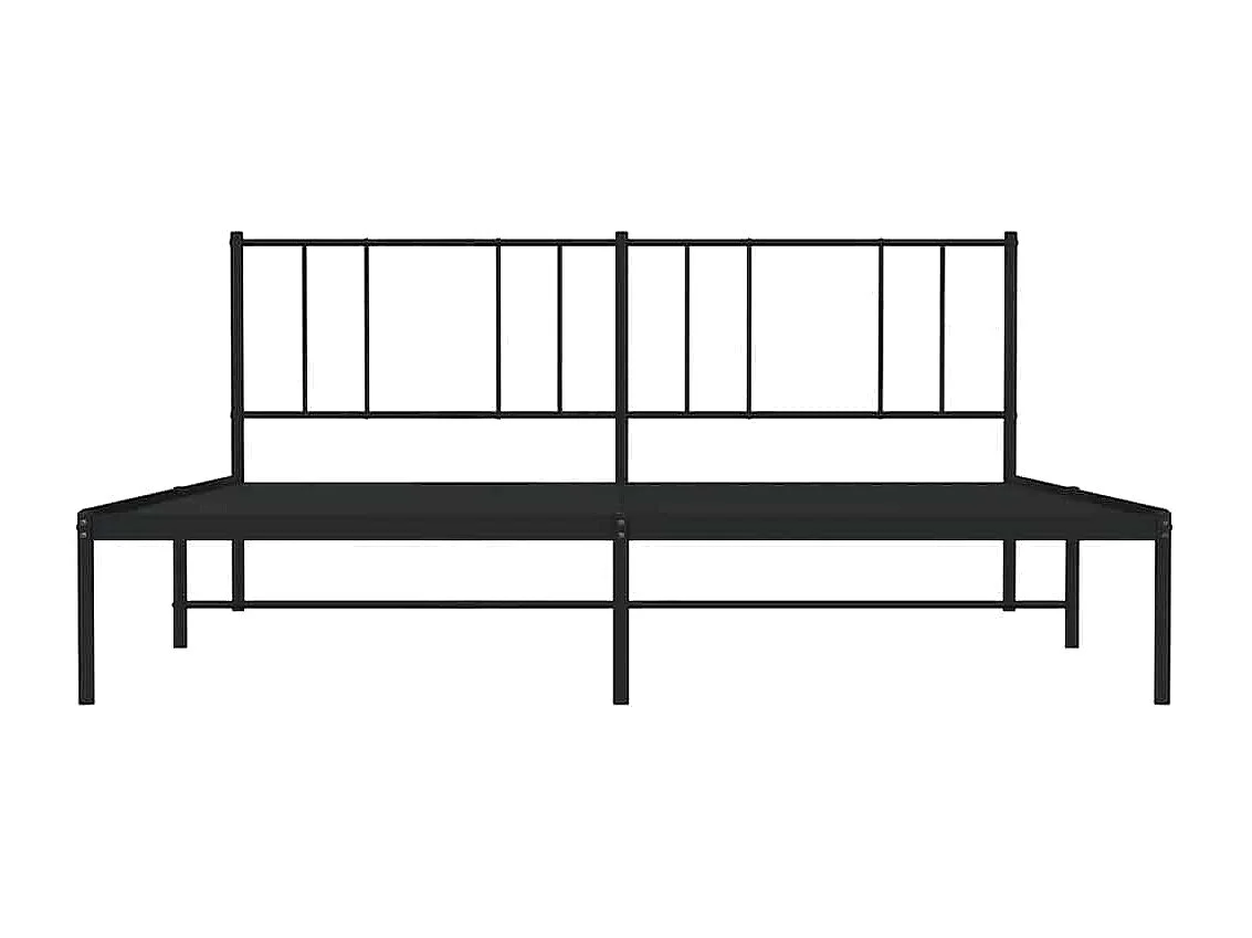Lit double | Lit adulte | Cadre de lit métal avec tête de lit noir 193x203cm