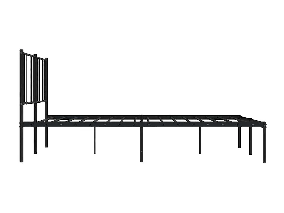 Lit double | Lit adulte | Cadre de lit métal avec tête de lit noir 193x203cm