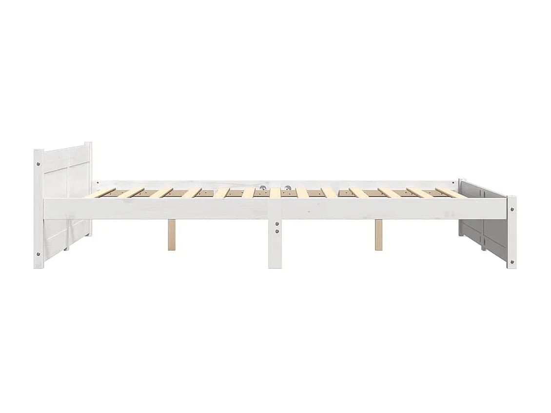 Lit double | Lit adulte | Cadre de lit blanc bois massif 160x200 cm