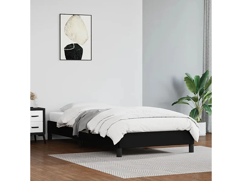 Lit simple | Lit adulte, enfant | Cadre de lit noir 90x200 cm similicuir