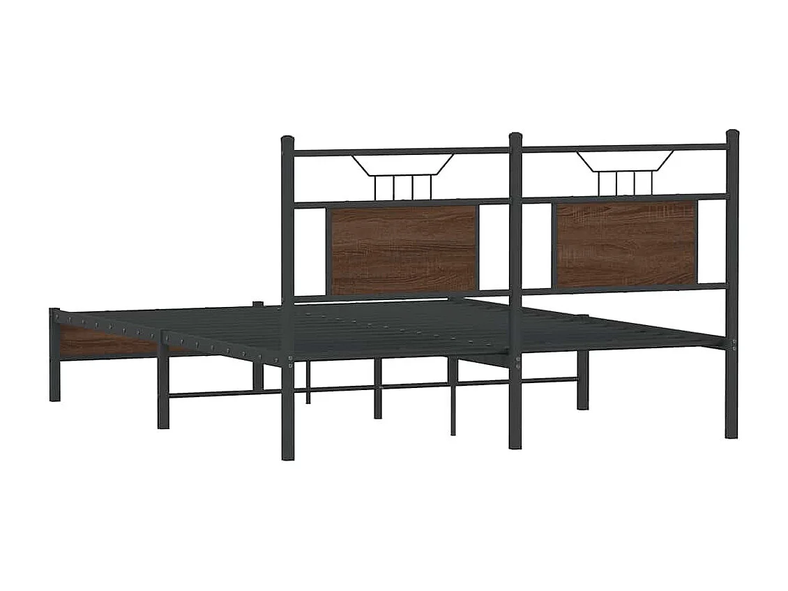 Letto per adulti | Letto matrimoniale | Giroletto senza Materasso Rovere Marrone 137x190 cm Truciolato