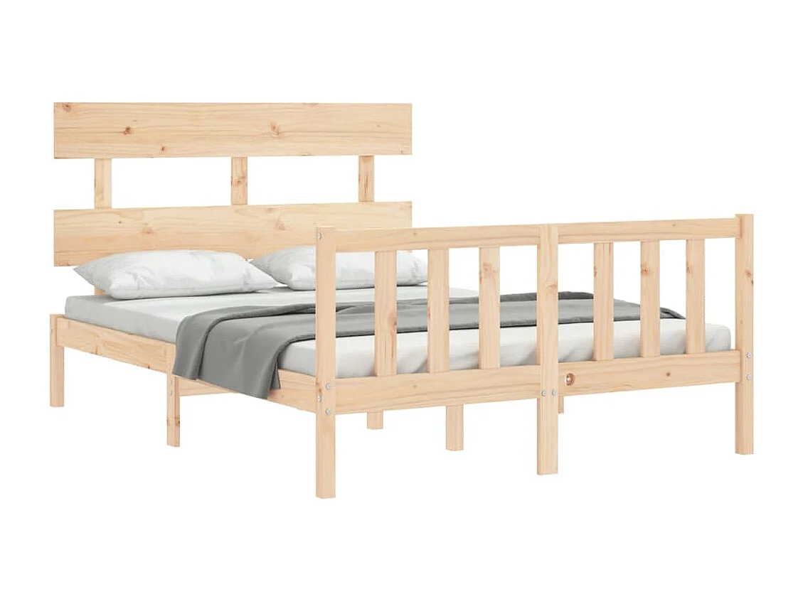 Lit double | Lit adulte | Cadre de lit 140x190 cm bois de pin massif