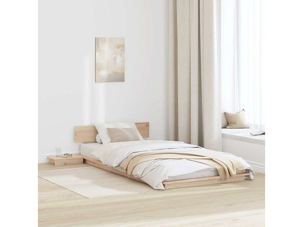 Lit simple | Lit adulte, enfant | Cadre de lit Marron 100x200 cm bois
