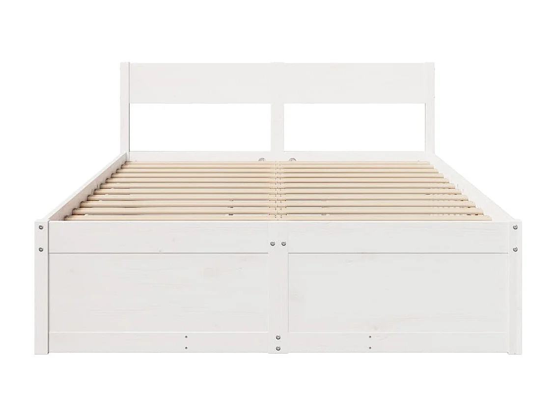 Lit simple | Lit adulte, enfant | Cadre de lit blanc 120x200 cm bois de pin massif