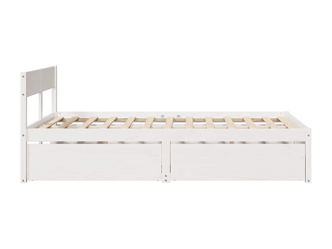 Lit simple | Lit adulte, enfant | Cadre de lit blanc 120x200 cm bois de pin massif