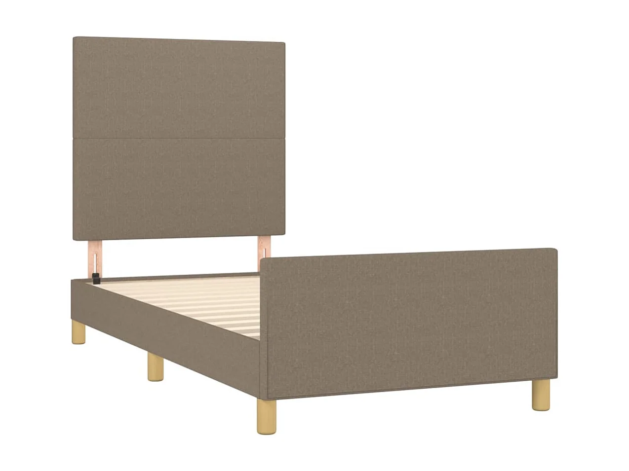 Lit simple | Lit adulte, enfant | Cadre de lit taupe 90x200 cm tissu