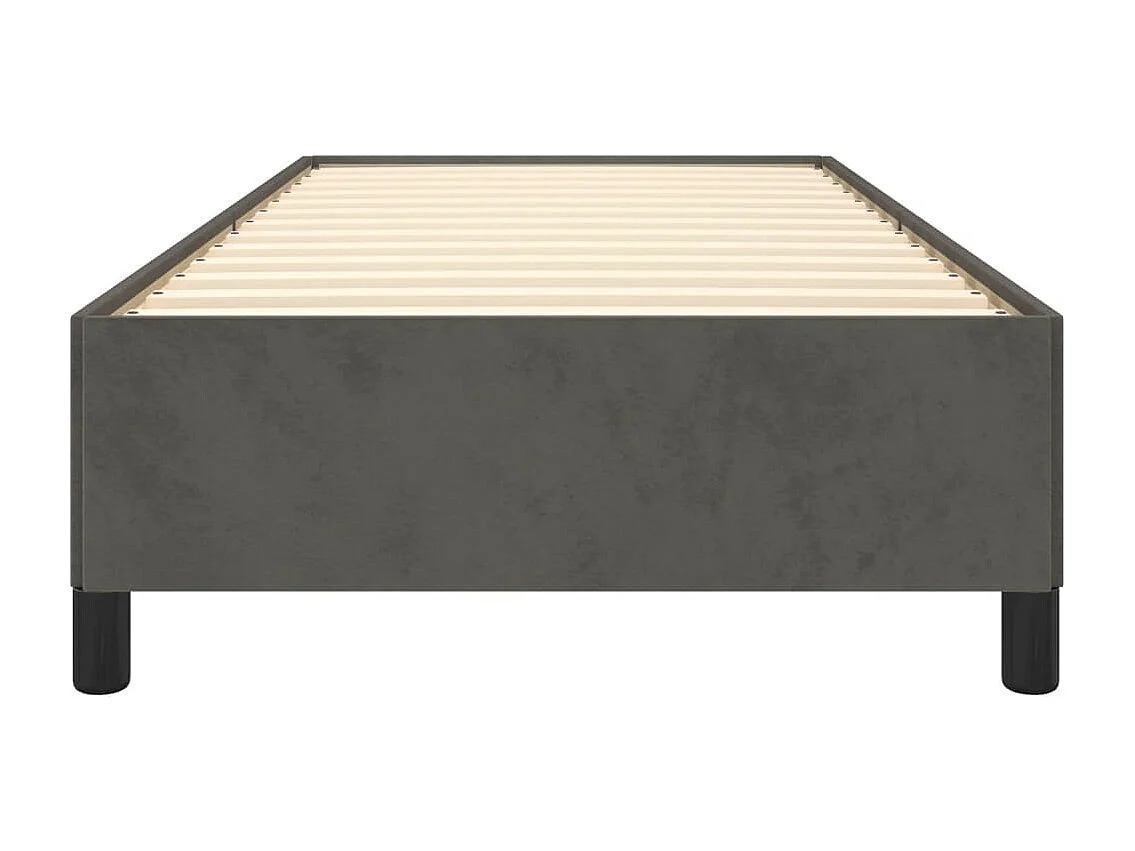 Lit simple | Lit adulte, enfant | Cadre de lit gris foncé 80x200 cm velours