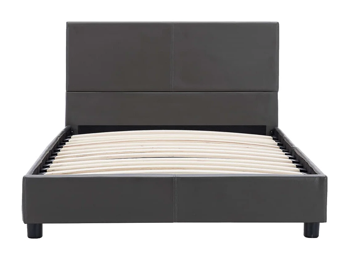 Letto per adulti | Letto singolo | Giroletto Grigio in Similpelle 90x200 cm