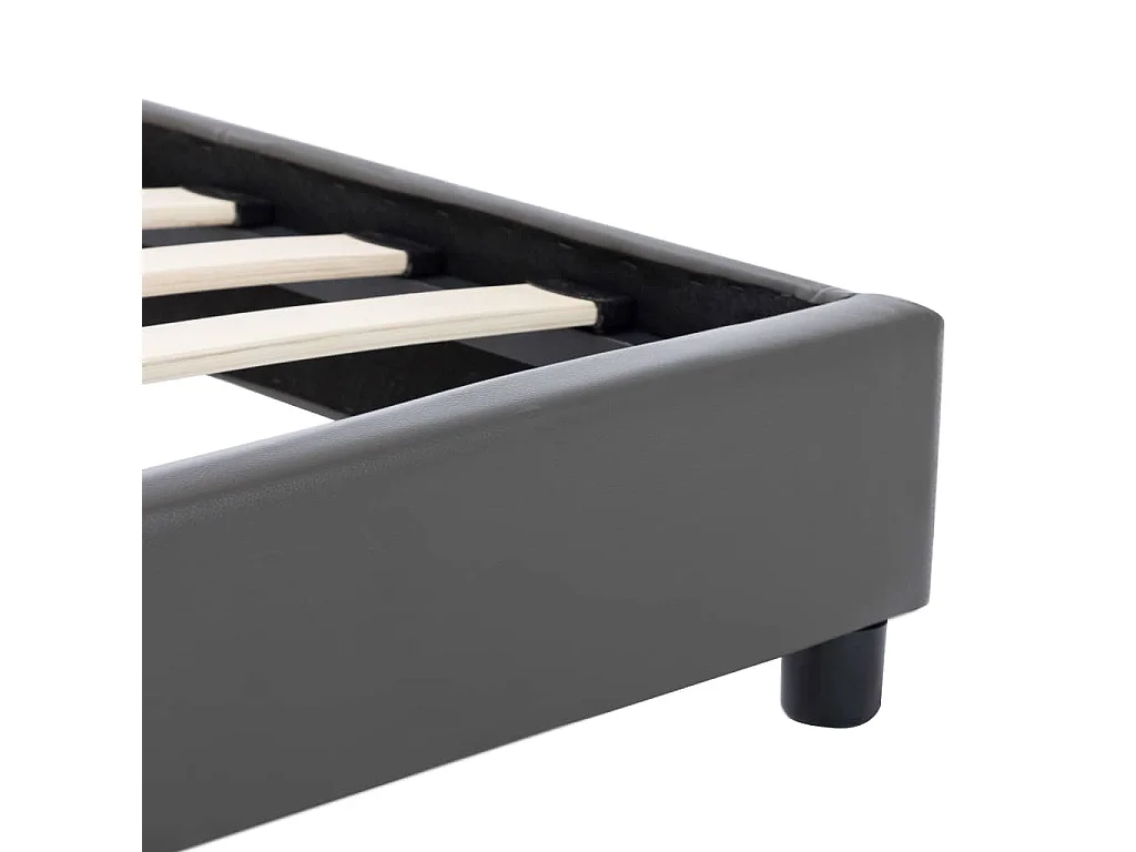 Letto per adulti | Letto singolo | Giroletto Grigio in Similpelle 90x200 cm