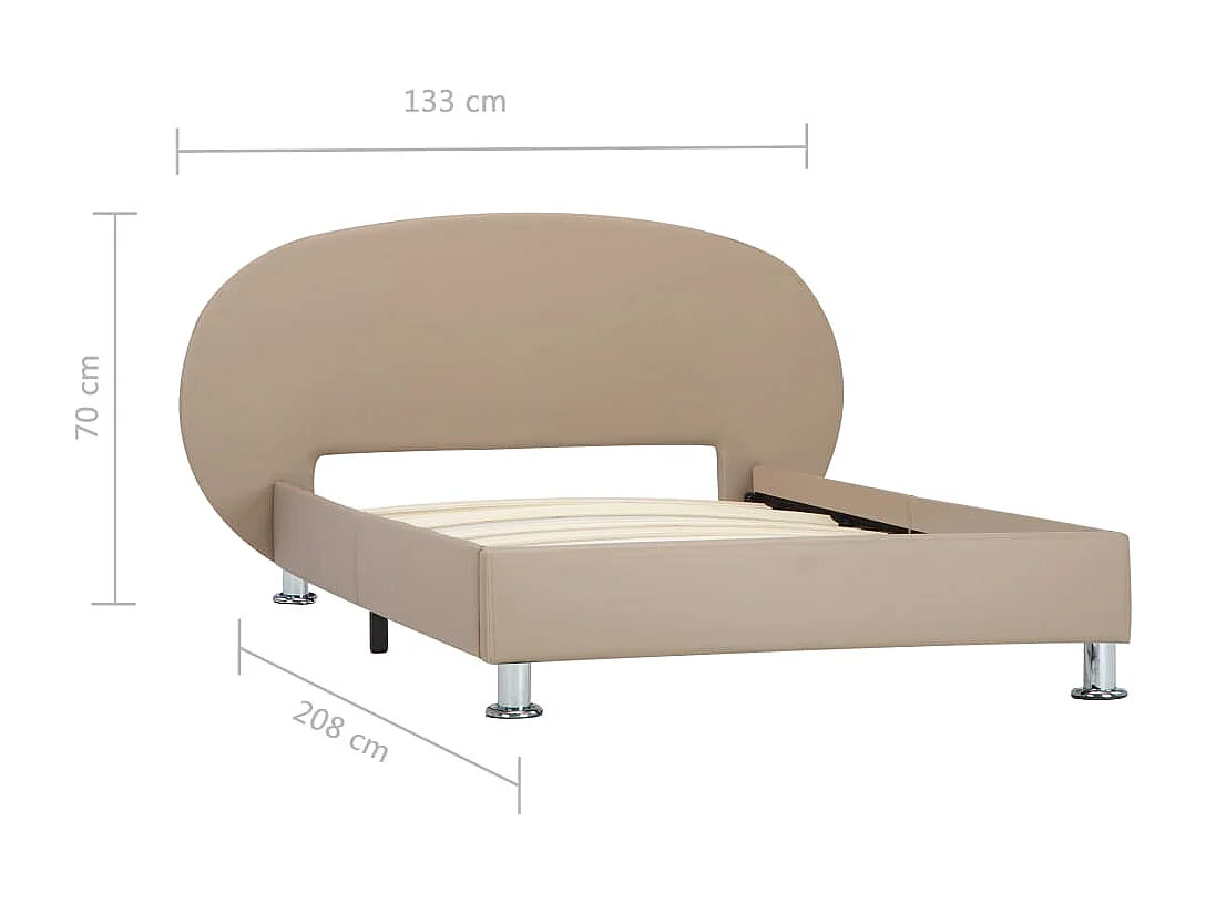 Lit simple | Lit adulte, enfant | Cadre de lit cappuccino similicuir 100x200 cm