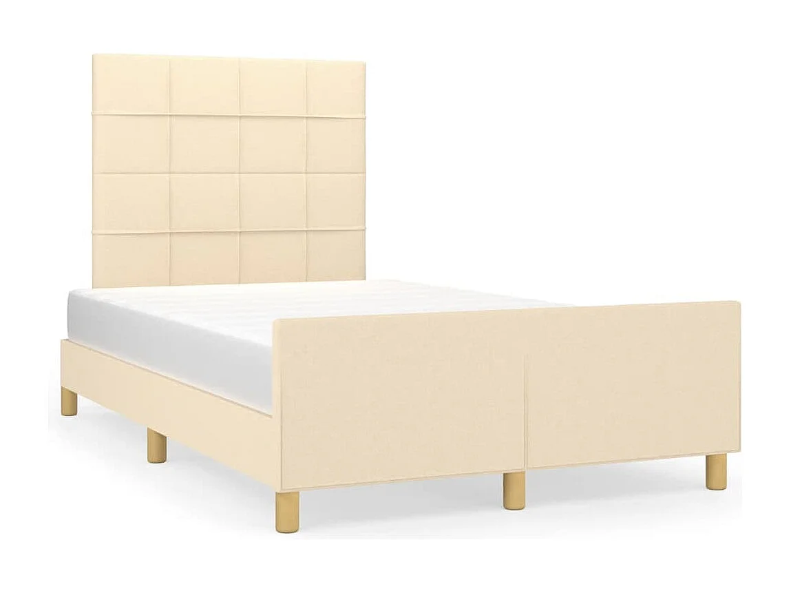 Lit simple | Lit adulte, enfant | Cadre de lit crème 120x200 cm tissu