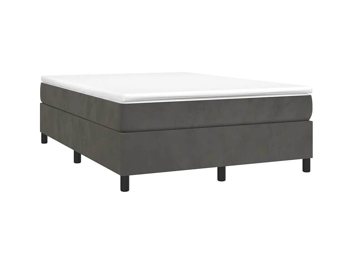 Lit double | Lit adulte | Cadre de lit gris foncé 140x190 cm velours