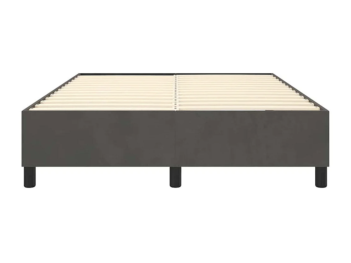 Lit double | Lit adulte | Cadre de lit gris foncé 140x190 cm velours