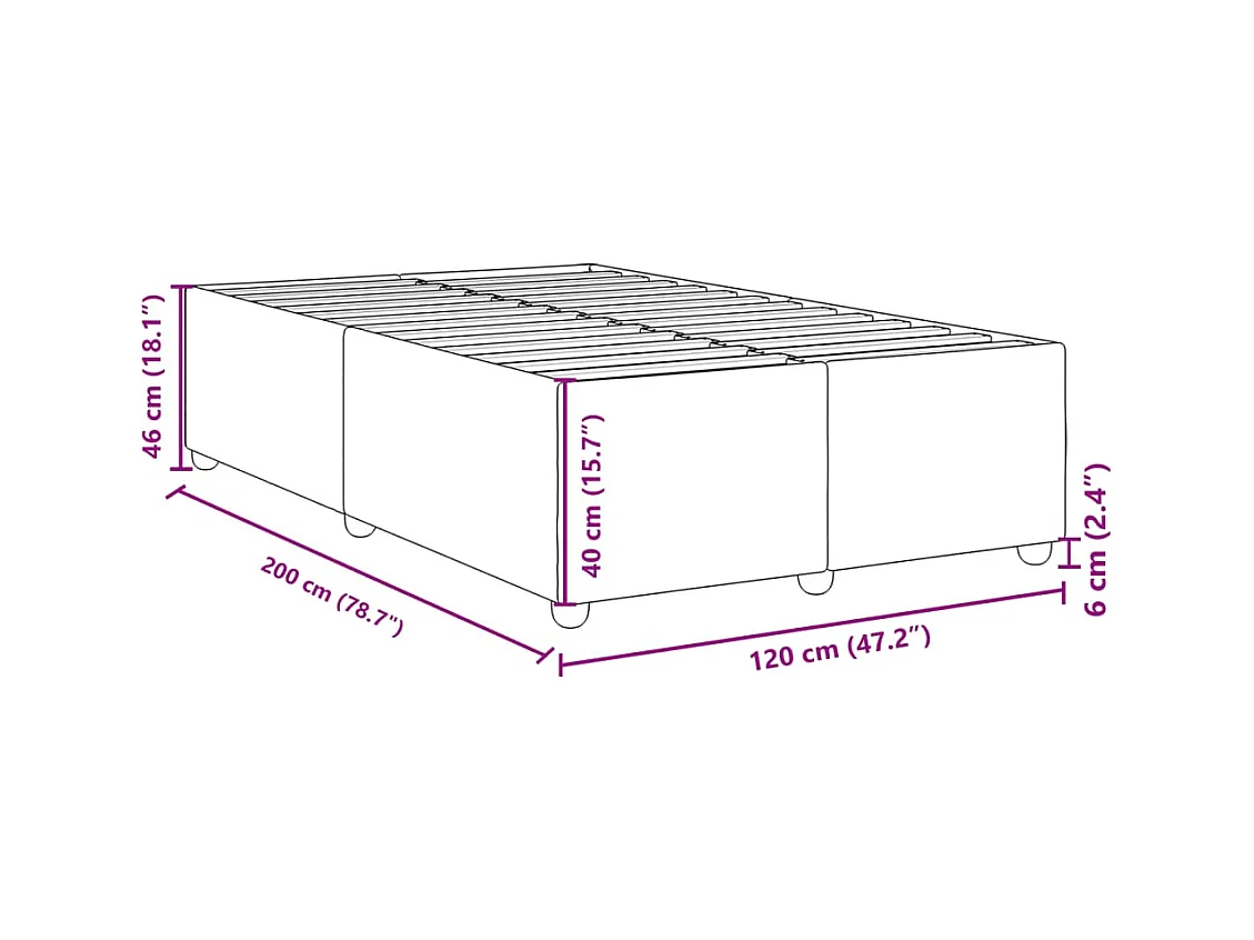 Letto per adulti | Letto singolo | Giroletto senza Materasso Grigio Scuro 120x200 cm Tessuto
