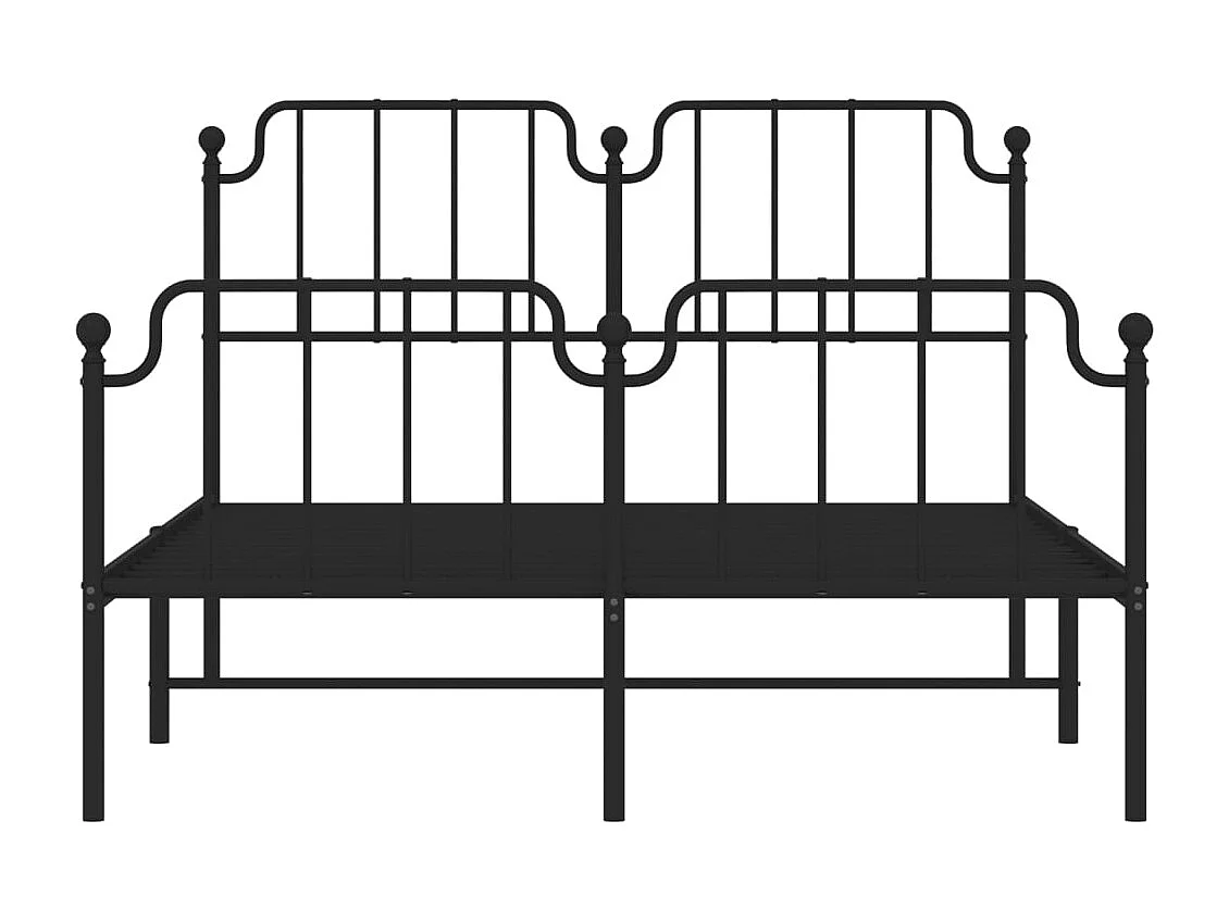 Lit double | Lit adulte | Cadre de lit métal avec pied de lit noir 140x190cm