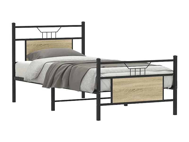 Letto per adulti | Letto singolo | Giroletto senza Materasso Rovere Sonoma 90x190 cm in Truciolato