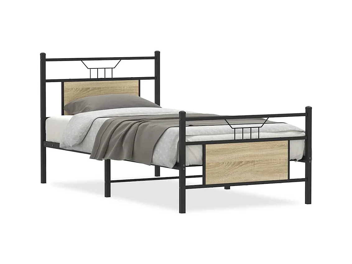 Letto per adulti | Letto singolo | Giroletto senza Materasso Rovere Sonoma 90x190 cm in Truciolato