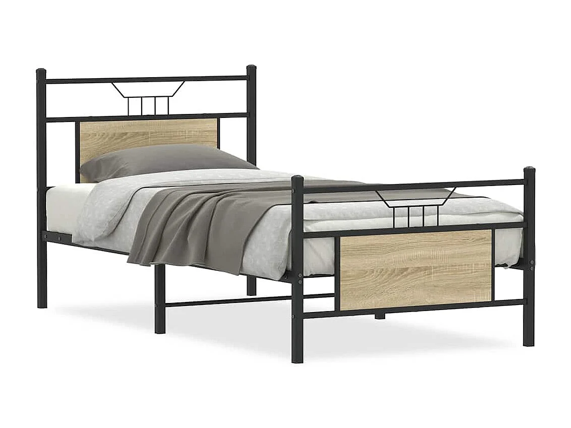 Lit simple | Lit adulte, enfant | Cadre de lit chêne sonoma 90x190 cm