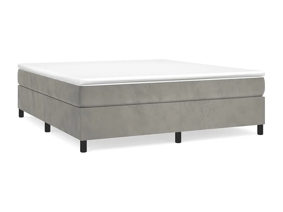 Lit double | Lit adulte | Cadre de lit gris clair 200x200 cm velours