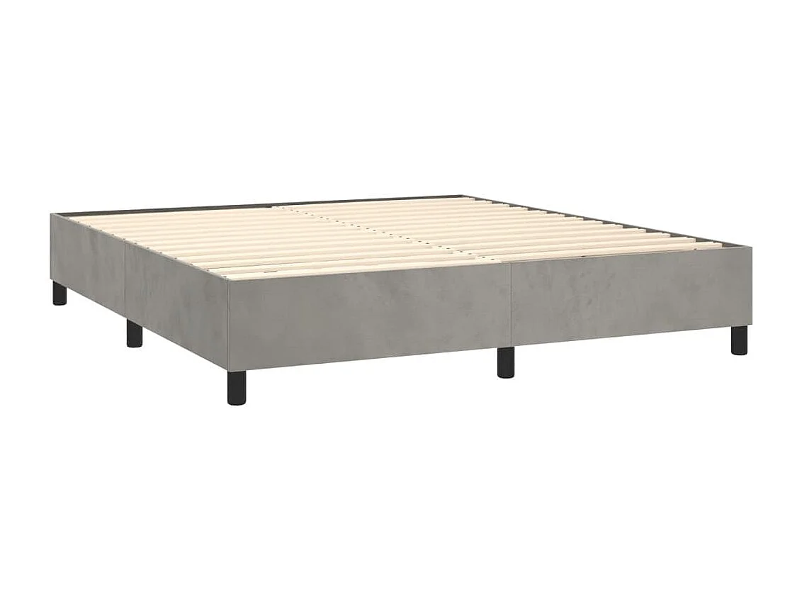 Lit double | Lit adulte | Cadre de lit gris clair 200x200 cm velours