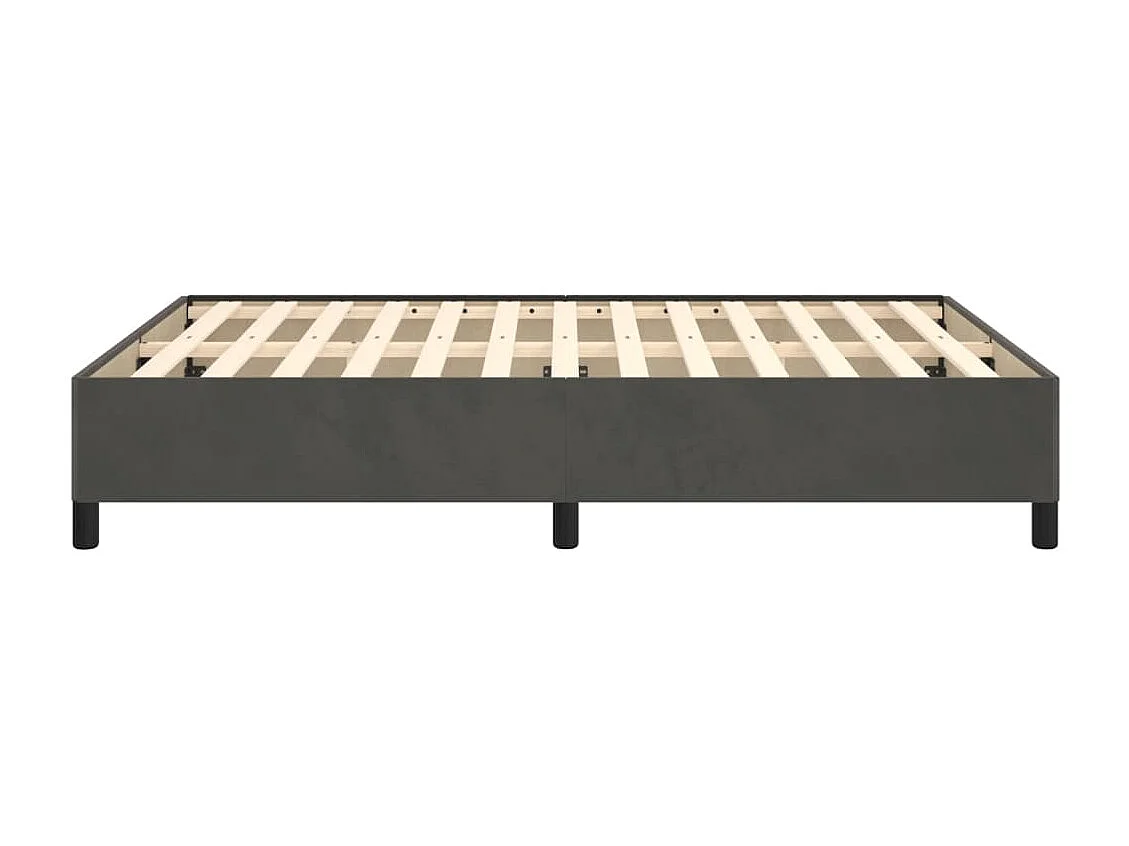 Lit double | Lit adulte | Cadre de lit gris foncé 140x190 cm velours