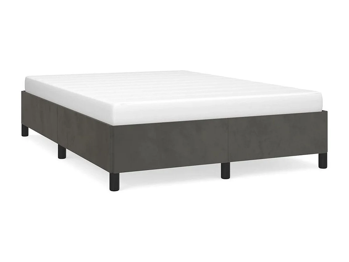 Lit double | Lit adulte | Cadre de lit gris foncé 140x190 cm velours