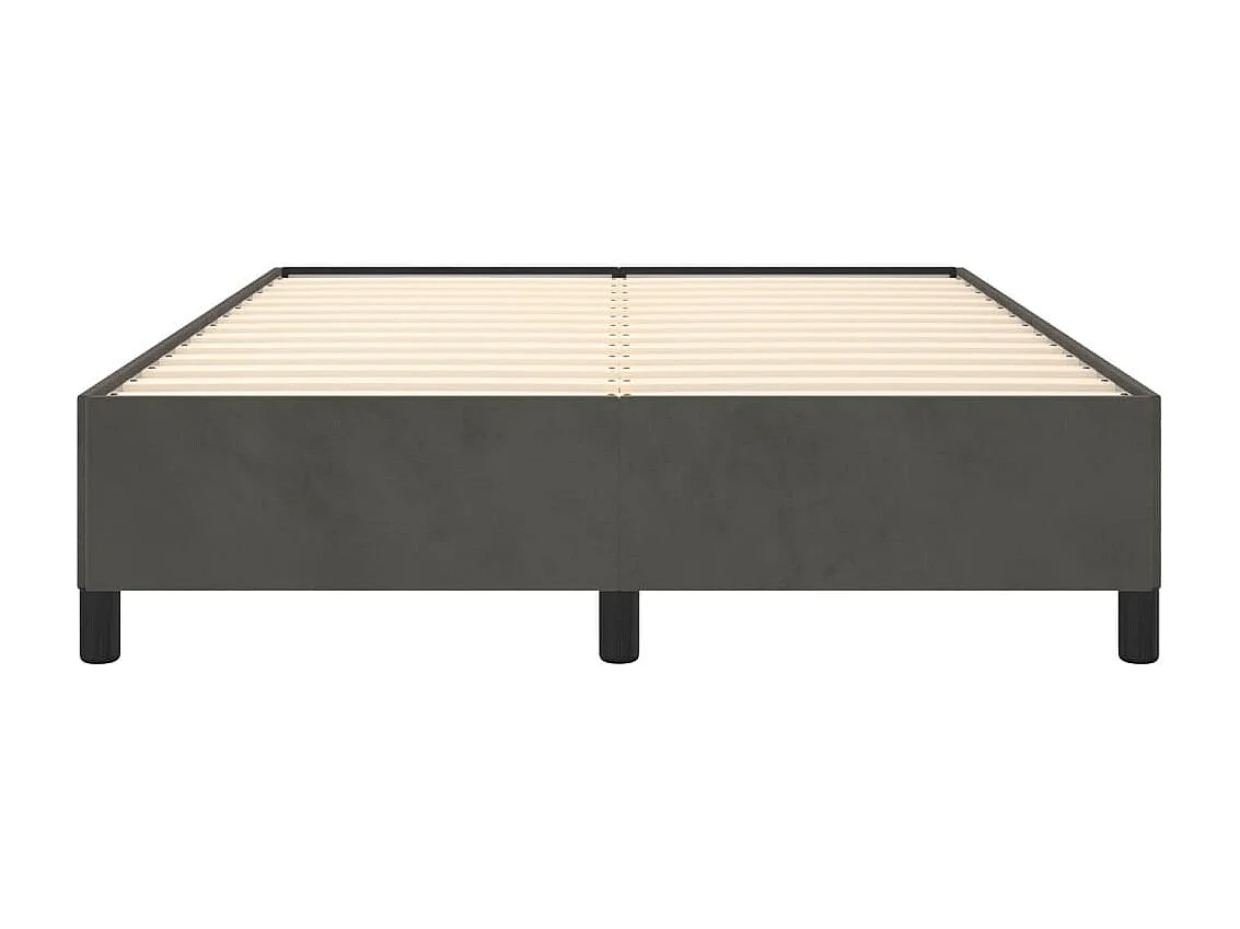Lit double | Lit adulte | Cadre de lit gris foncé 140x190 cm velours