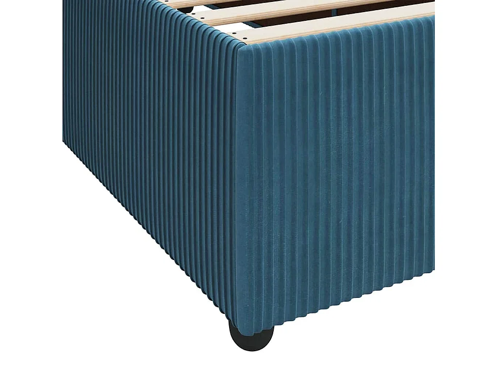 Lit simple | Lit adulte, enfant | Cadre de lit avec matelas Bleu 100x200 cm Velours