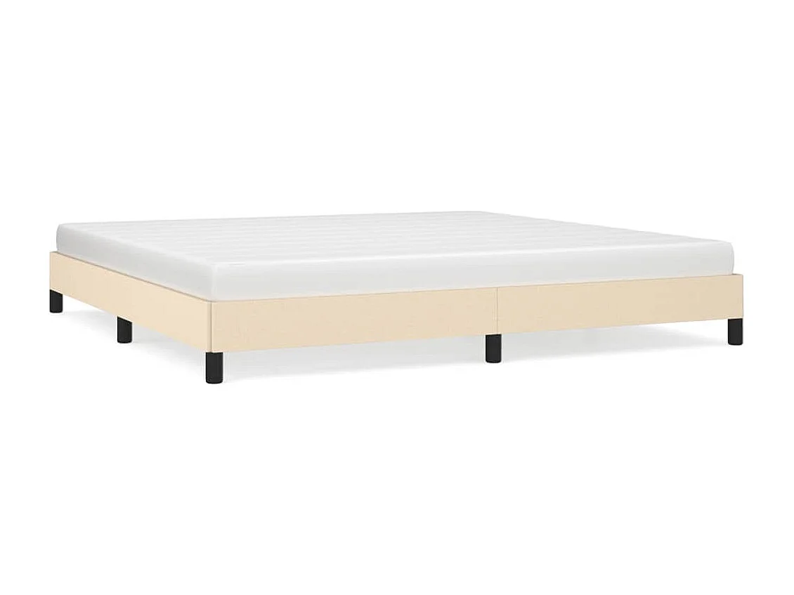 Lit double | Lit adulte | Cadre de lit crème 200x200 cm tissu