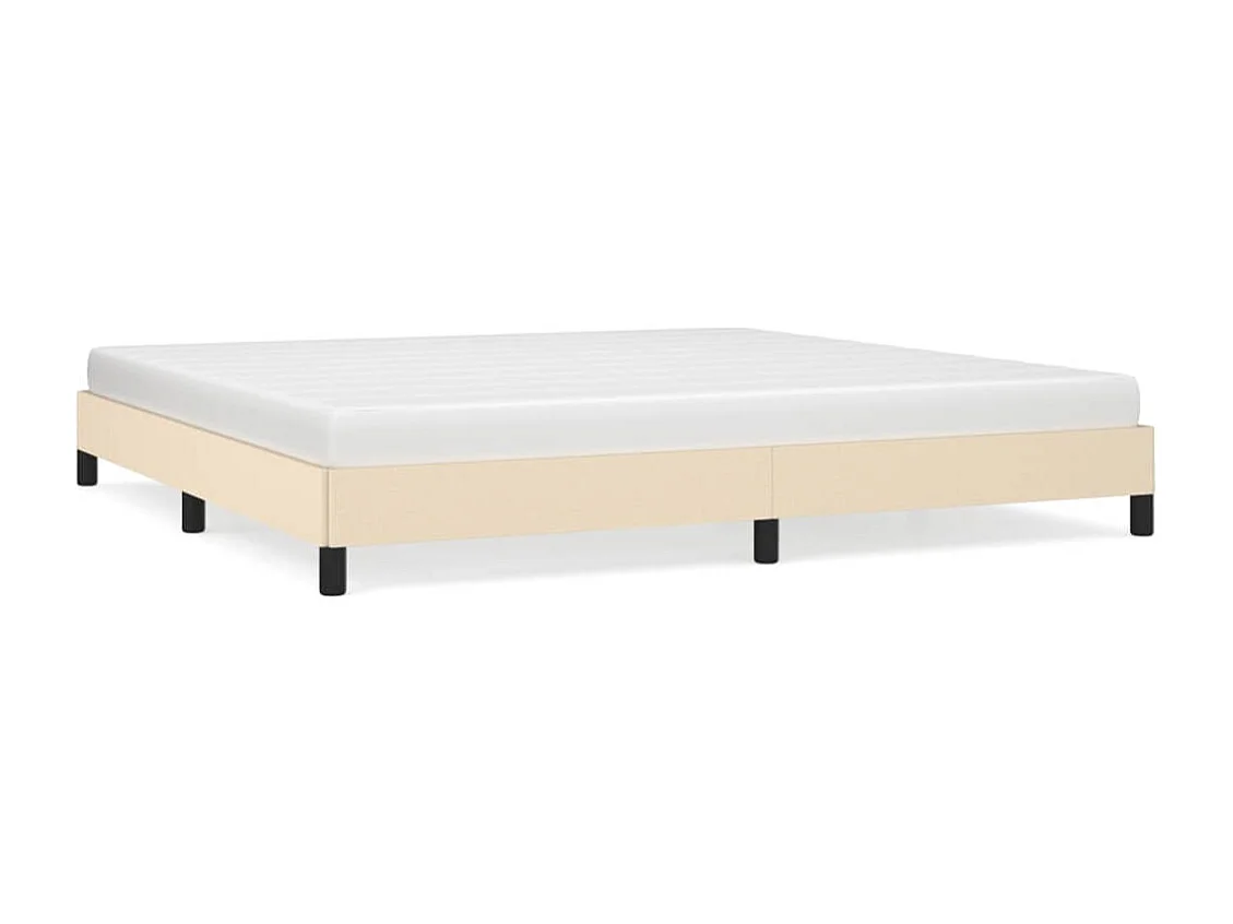 Lit double | Lit adulte | Cadre de lit crème 200x200 cm tissu