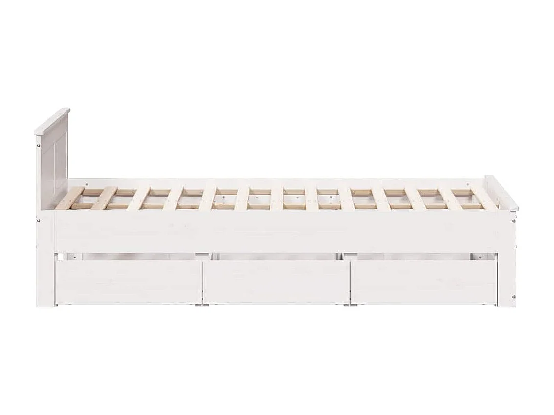 Letto per adulti | Letto matrimoniale | Giroletto senza Materasso con Testata Bianco 135x190 cm Pino