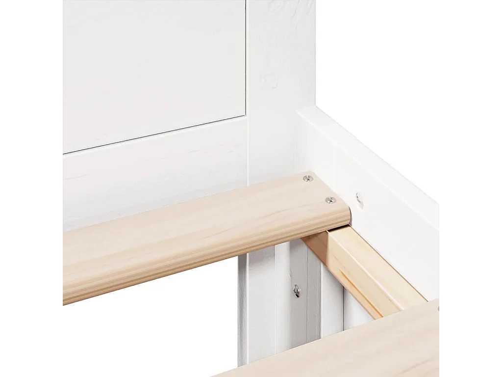 Letto per adulti | Letto matrimoniale | Giroletto senza Materasso con Testata Bianco 135x190 cm Pino