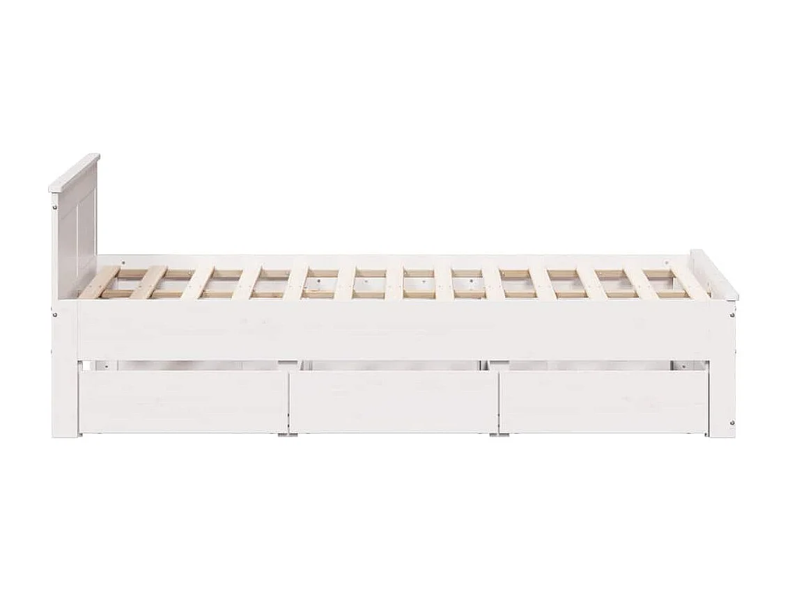 Letto per adulti | Letto matrimoniale | Giroletto senza Materasso con Testata Bianco 135x190 cm Pino