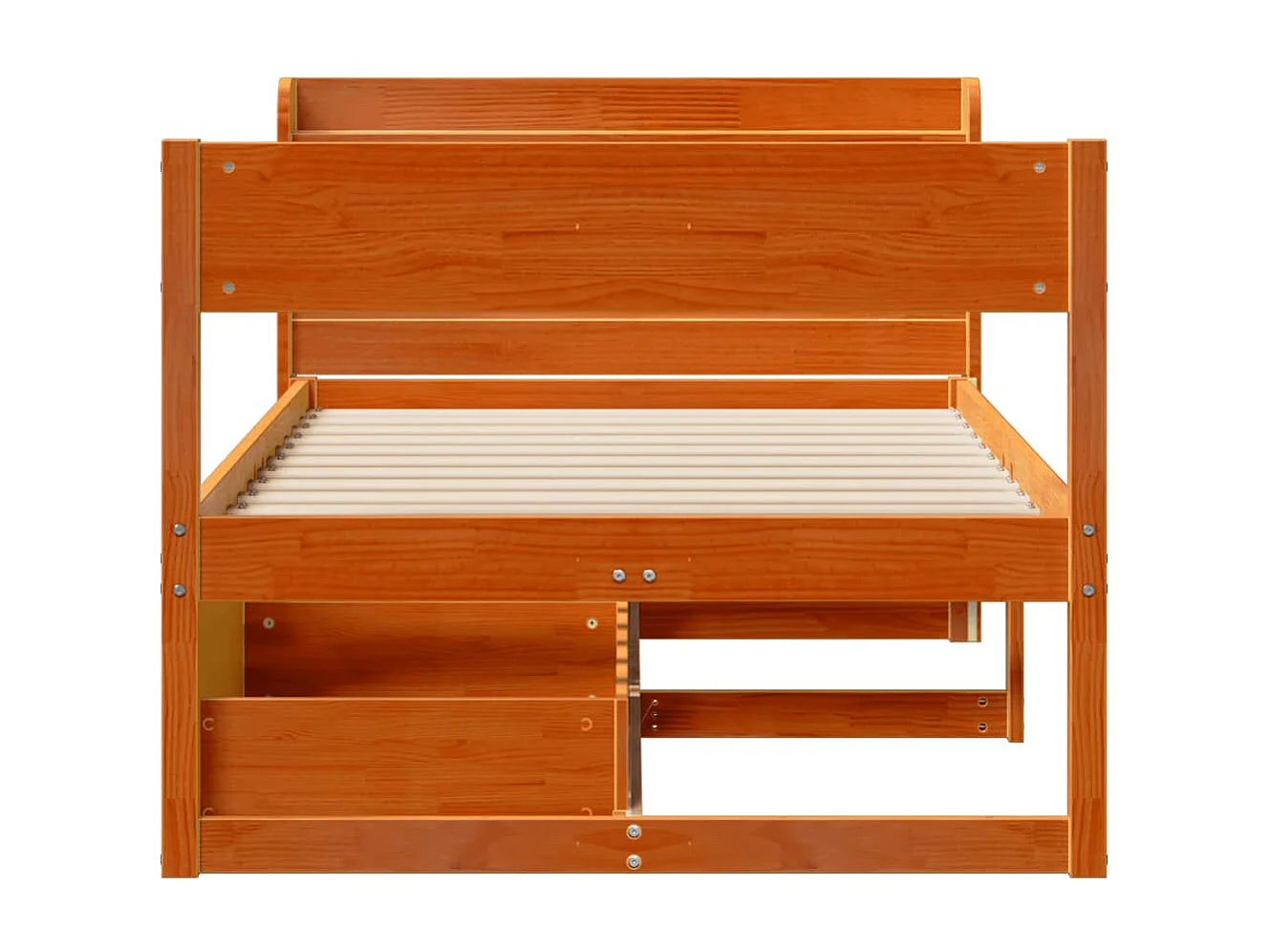 Lit simple | Lit adulte, enfant | Cadre de lit cire marron 75x190 cm bois pin massif