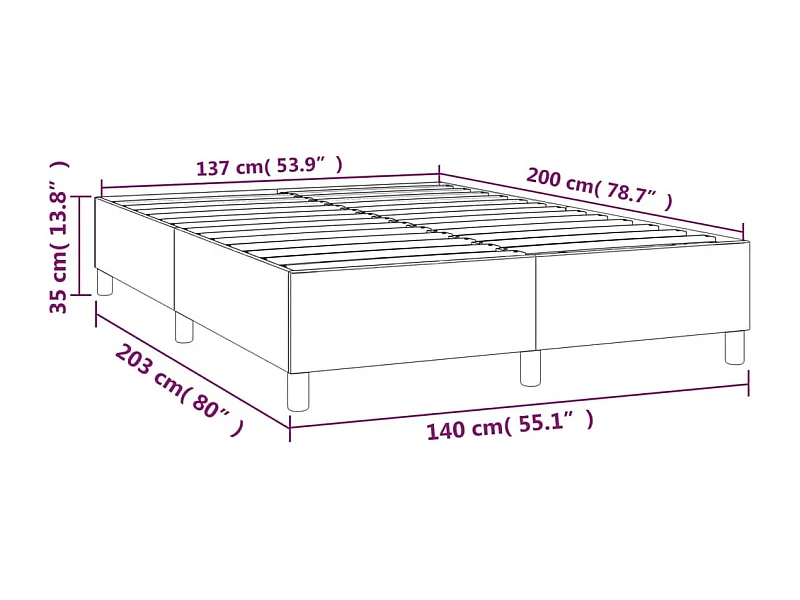 Lit double | Lit adulte | Cadre de lit blanc 140x200 cm similicuir