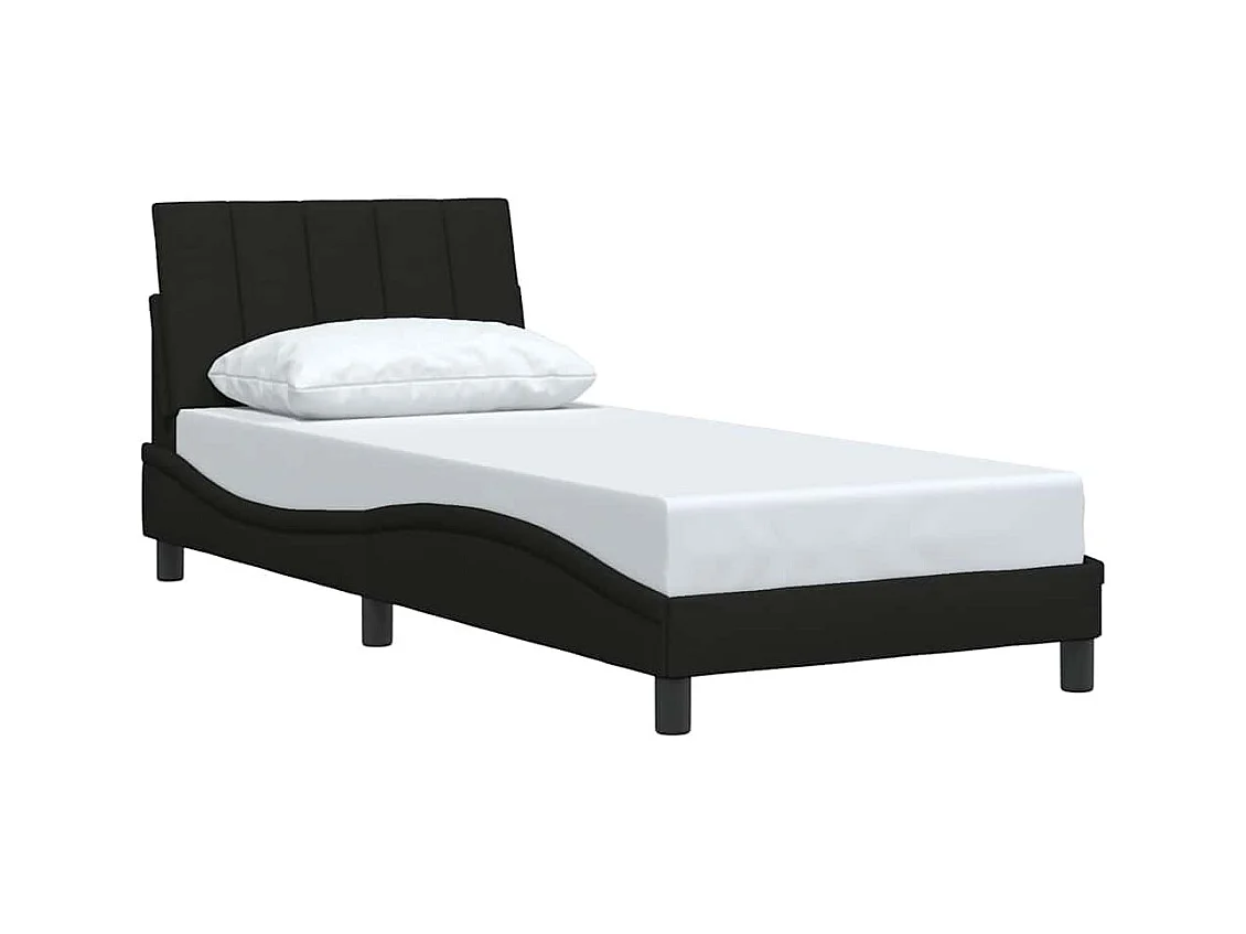 Letto per adulti | Letto singolo | Giroletto senza Materasso Hanko Nero 90x200 cm in Tessuto