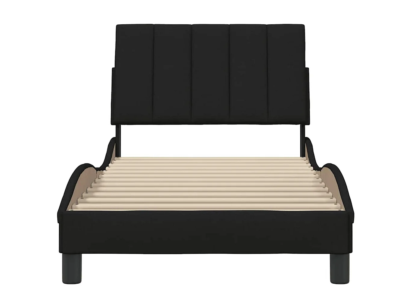 Letto per adulti | Letto singolo | Giroletto senza Materasso Hanko Nero 90x200 cm in Tessuto