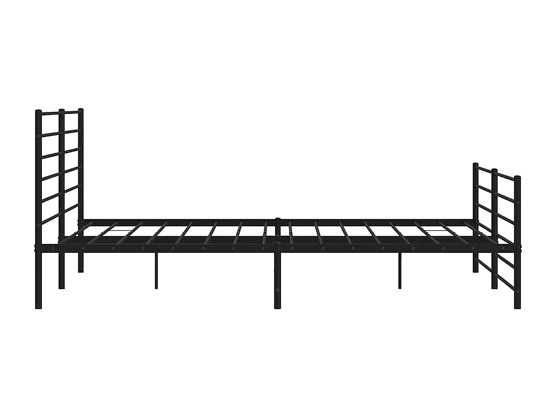 Lit double | Lit adulte | Cadre de lit métal avec pied de lit noir 183x213cm