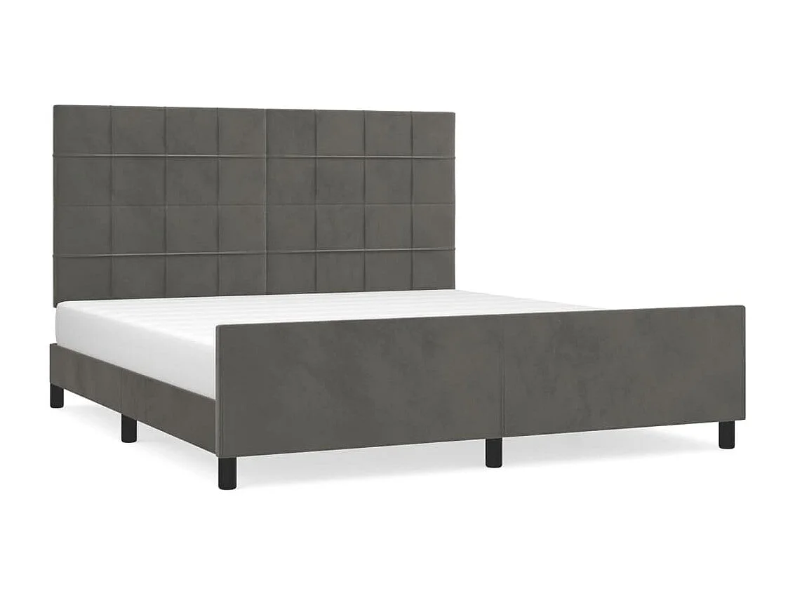 Lit double | Lit adulte | Cadre de lit gris foncé 160x200 cm velours